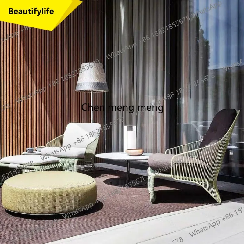 

X188 Outdoor leisure chair Nordic balcony sofa chair combination outdoor rattan chair sofa leisure aluminum alloy single