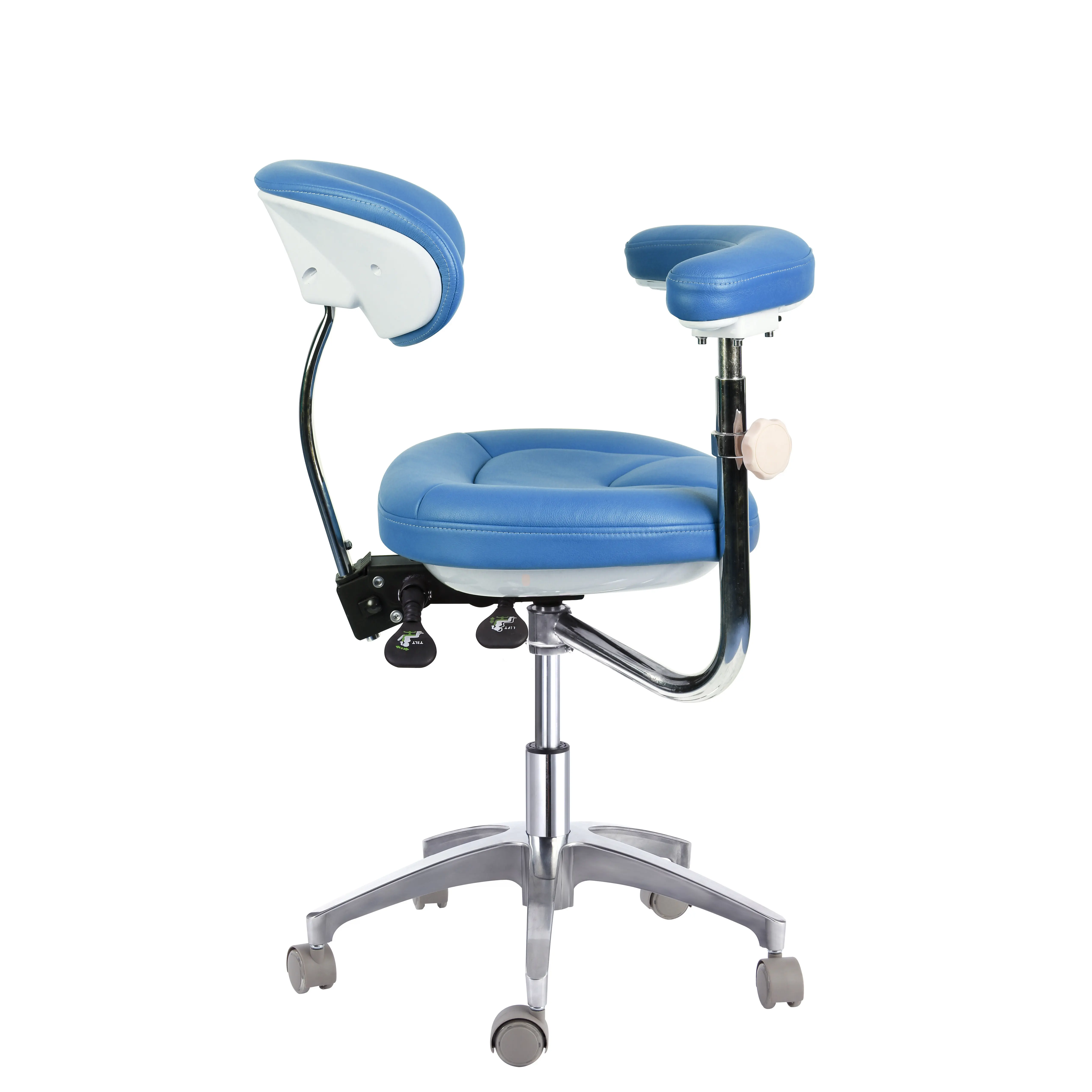 Microfiber Ergonomic Dental Chair Stool with Backrest Hospital Furniture Clinic Dental Assistant Stool