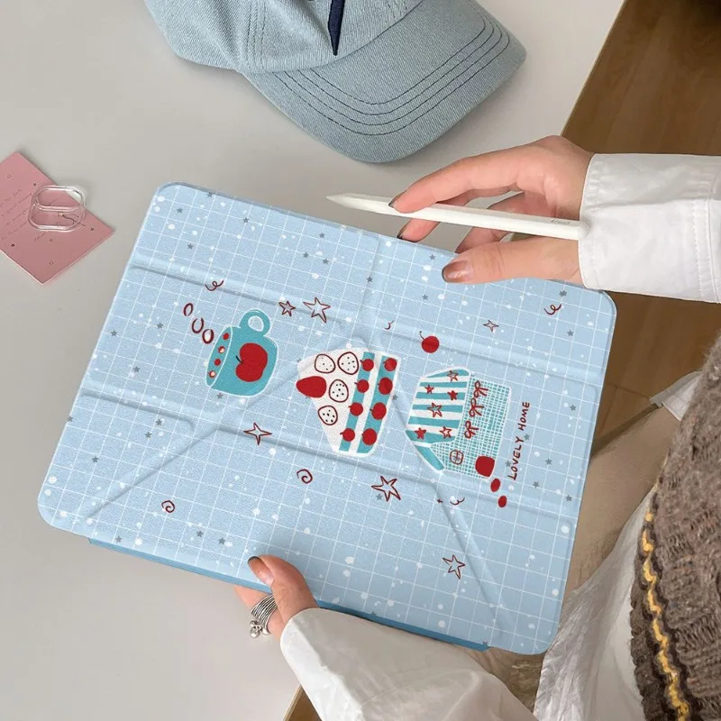 Checkered Cake IPad Tablet Case for 11th A16 11in 10th 10.9 Pro 12.9 Air6/7 13in Cases 5th 6th 9.7 9th 10.2 Mini6/7 8.3in Cover