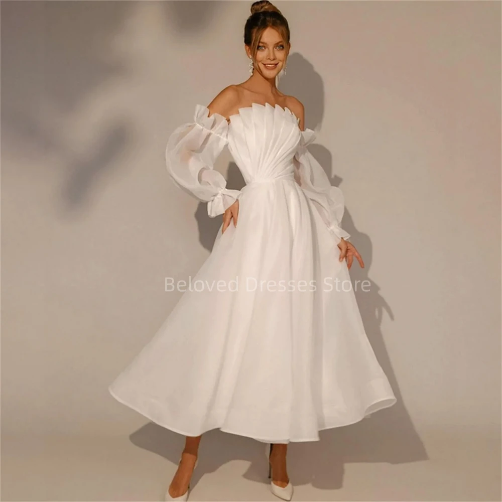 Elegant Puff Sleeves Party Dresses for Women فساتين سهرة Robe de soiré Customized Occasions Dresses for Prom Vestidos De Fiesta