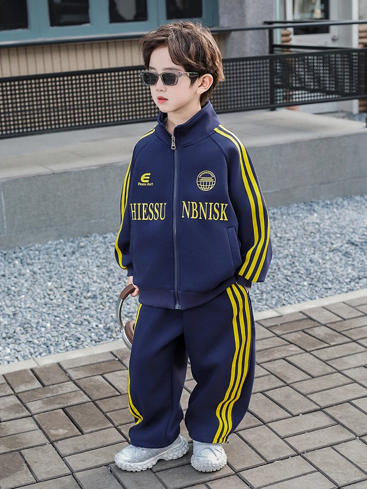 

Boys Baseball Outfit Set Sli Spor Spring Autumn Clothes Children's Jaet Two Piece Set Cotton Blend Fabric Long Sve