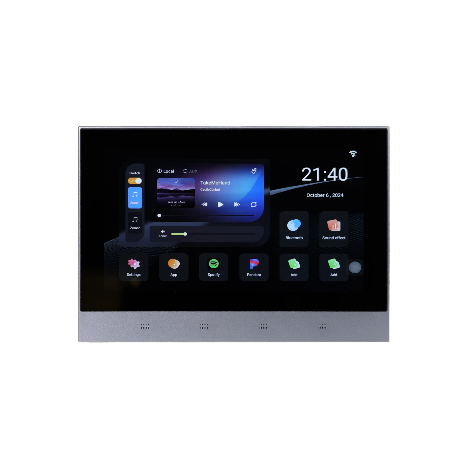 مكبرات صوت ذكية تعمل باللمس مقاس 7 بوصات 8*20 وات مضخم حائط (منطقتين) صوت منزلي