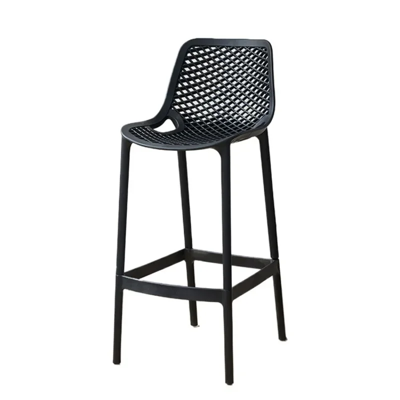

Bar Furniture Industrial Commercial PP Plastic High Chair Kitchen Handmade Bar Stool Hollow Bar Chair Outdoor