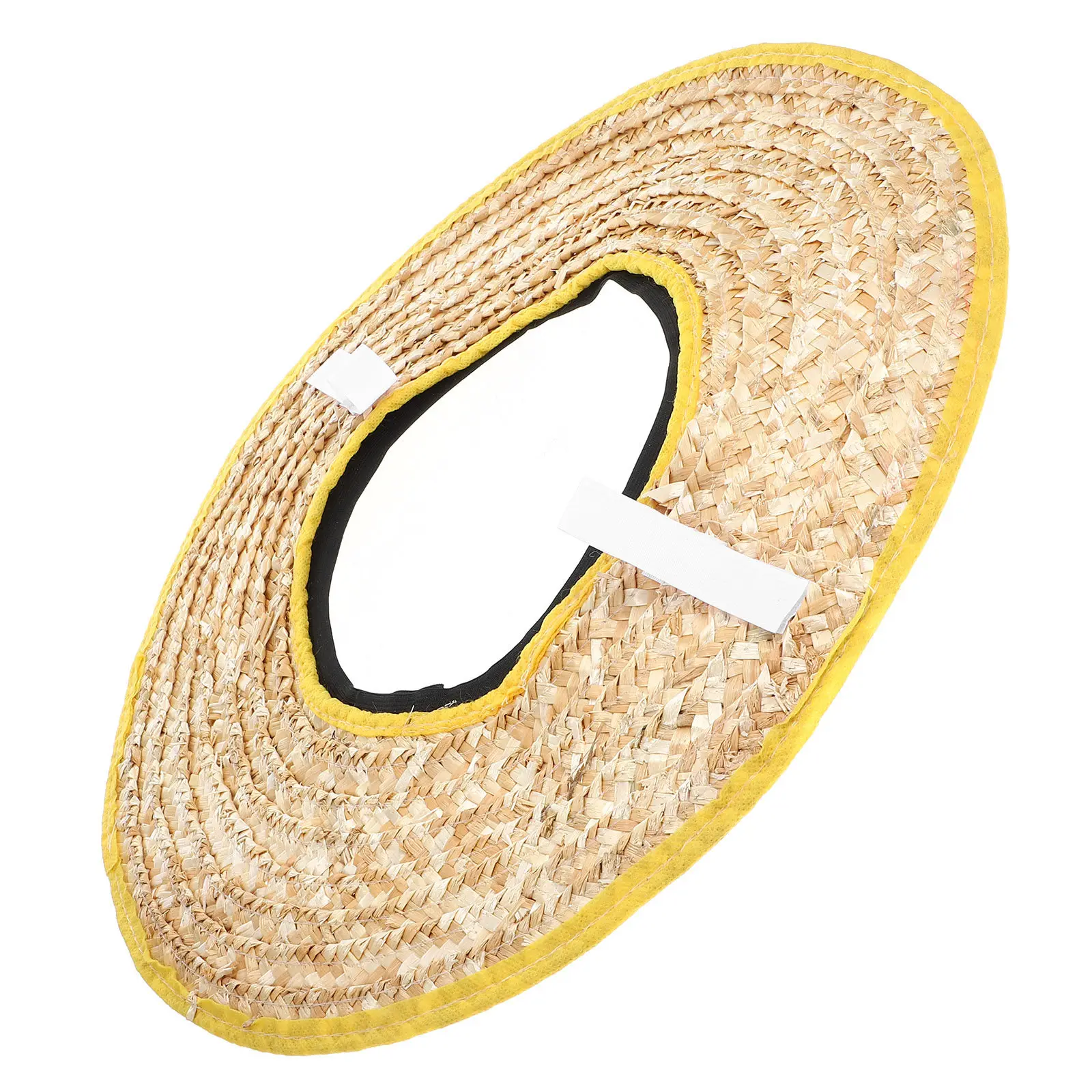 

Солнцезащитный козырек для строительной каски из соломы, с широкими полями, съемный, дышащий, охлаждающий