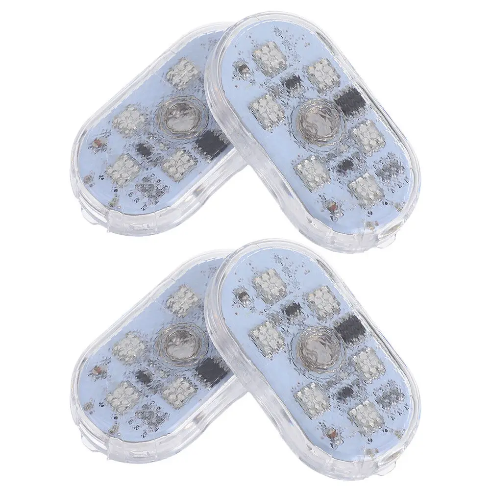 

2 пары сенсорных USB-светильников для автомобиля с зарядкой от USB, 7 цветов, регулируемые, декоративные светодиодные полосы для интерьера автомобиля