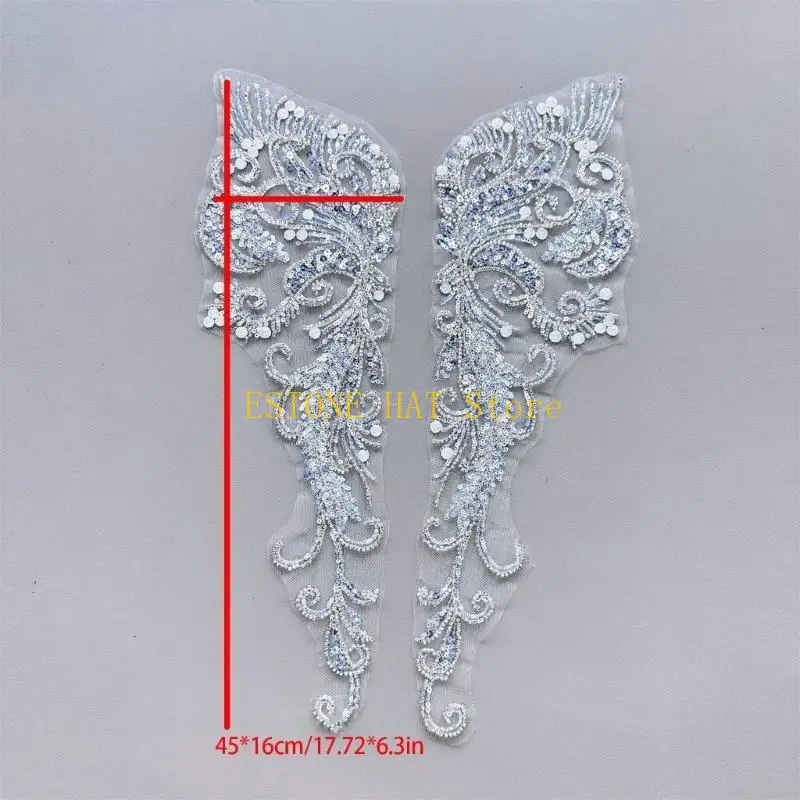 49MF 2lots Polyester Sequins Embroidery Patches Unique Stylish Apparels Patches