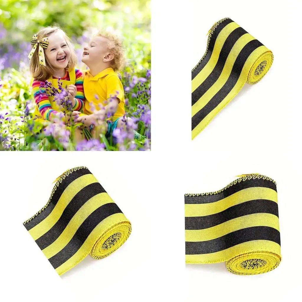 

G6KF Bumblebees Ribbon 1 Roll Handmade Party Gift Packagings Bowknot Ornament