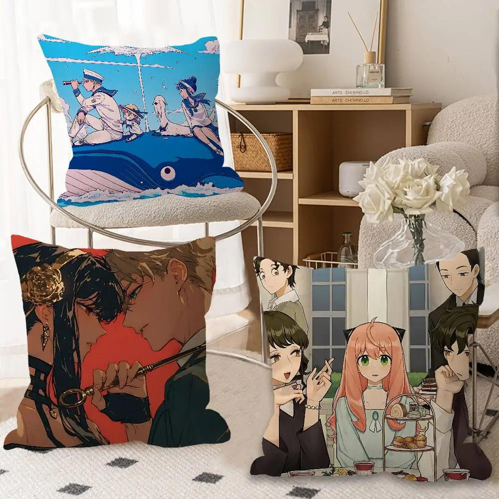 Anime Spy x Family Pillow Cushion Cover Pillowcase Living Room Sofa Home Decor Customized