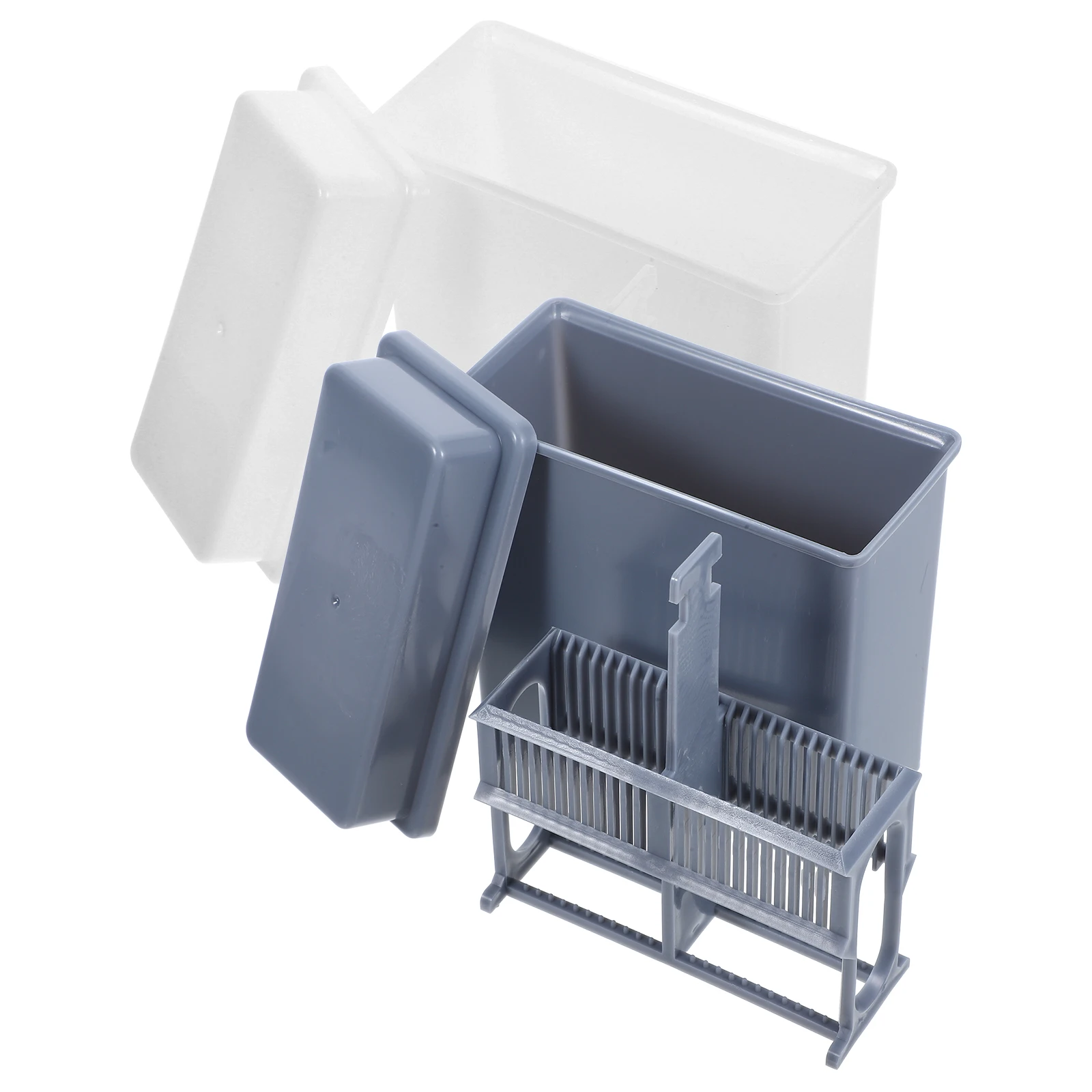 

2Pcs Microscope Slide Staining Jar Rack 24 Positions Plastic Holder Laboratory Slide Storage Shelf for Lab Science