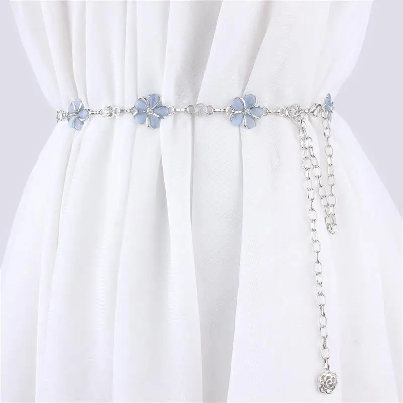 

Модный тонкий металлический пояс-цепочка для женских платьев и рубашек, летний, в корейском стиле, универсальный декоративный аксессуар для юбок