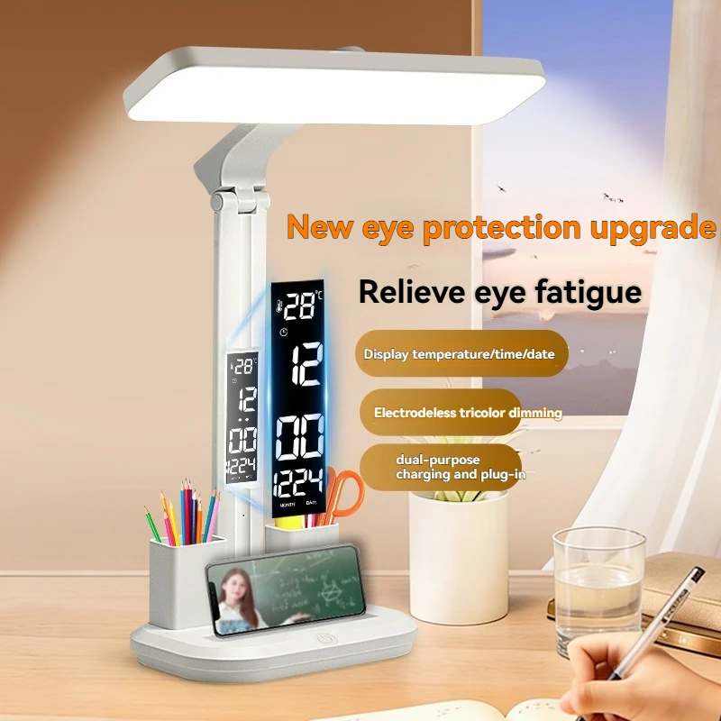 LED Desk Lamp with Digital Clock 2 LED Desk Lamp with Digital Clock