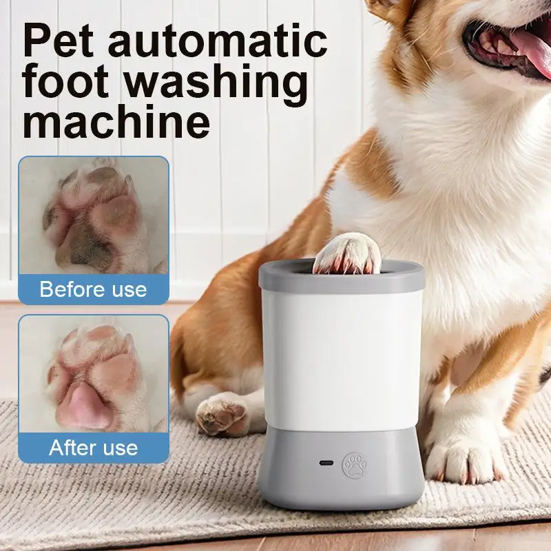 Automatic Dog Paws Cleaner Pet Foot Washer Cup Portable Low Noise Paw Cleaner for Small and Medium-Sized Dogs Cat Paw Cleaner