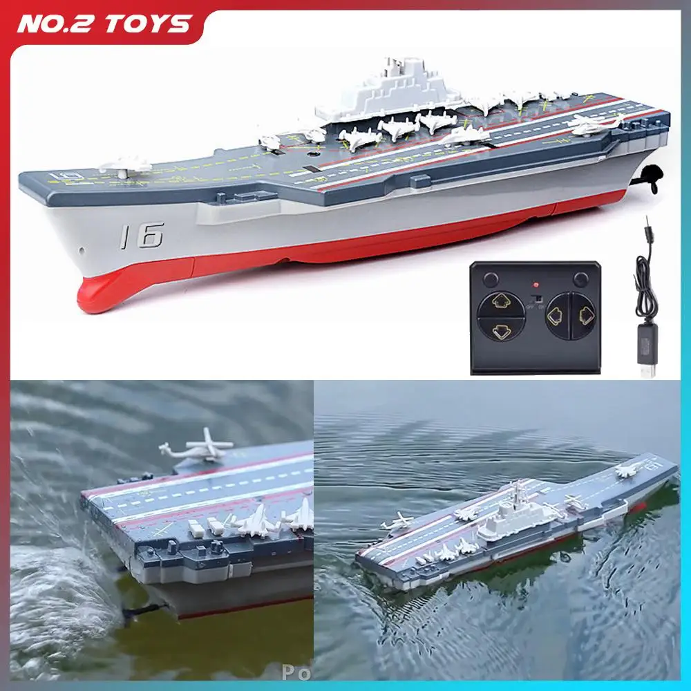 2.4G Mini Aircraft Carrier Marine Military Base Military Model Aquatic Game Electric Wireless Remote Control Boat Kids Toys Gift