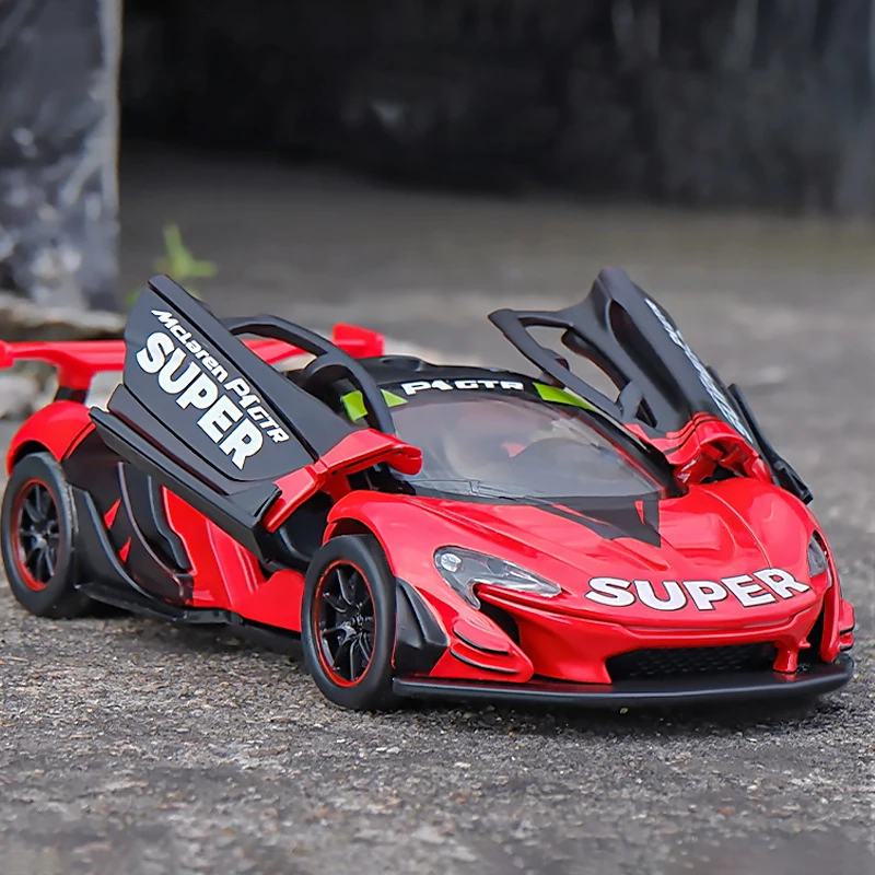 1:32 Mclaren P1 GTR Alloy Car Model Light & Sound Effect Diecast Car Toys for Boys Birthday Gift Toys Car Collection