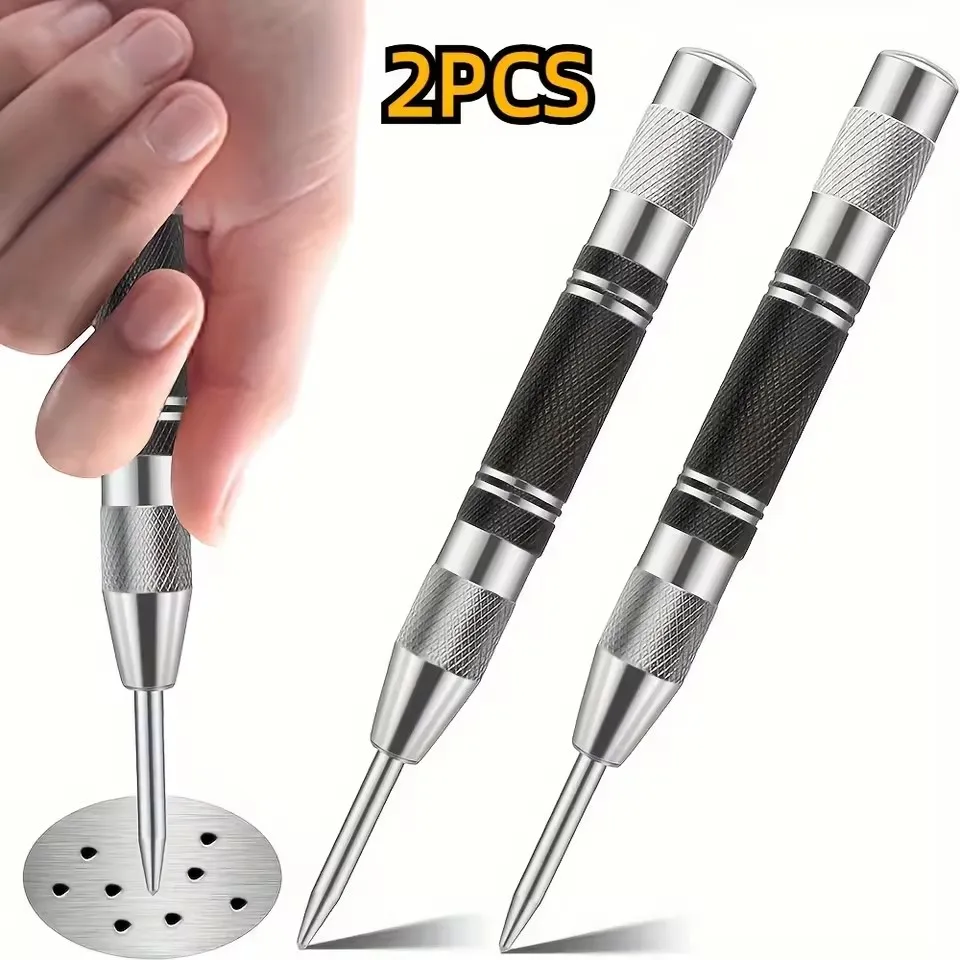 Auto Center Puncher Hole Marker Wood Metal Steel Spring Load Kerner Drill Locator Heavy Duty Punch Carpentry Automatic Hand Tool