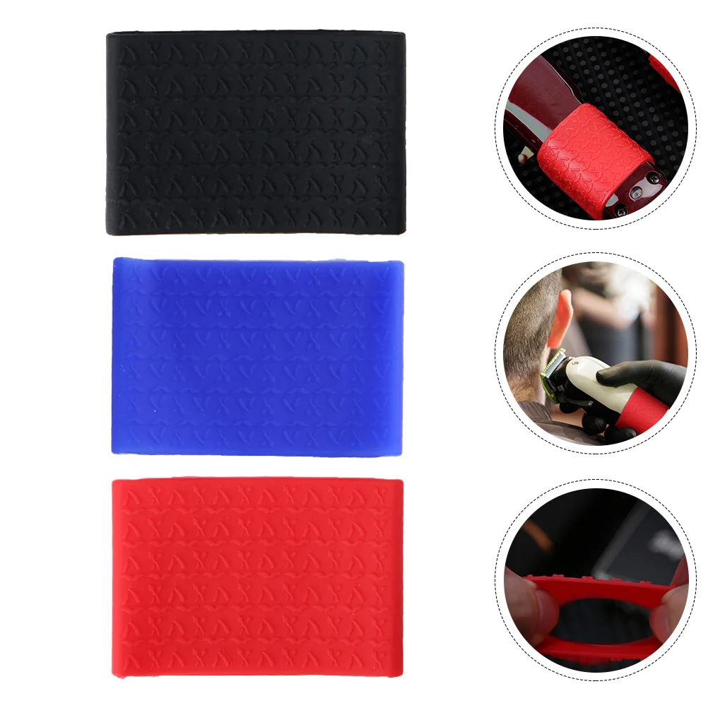 

3 Pcs Clipper Anti-slip Ring Handle Push Shear Sleeve Creative Cover Electric Skid Shock-proof Protector Silica Gel Hair