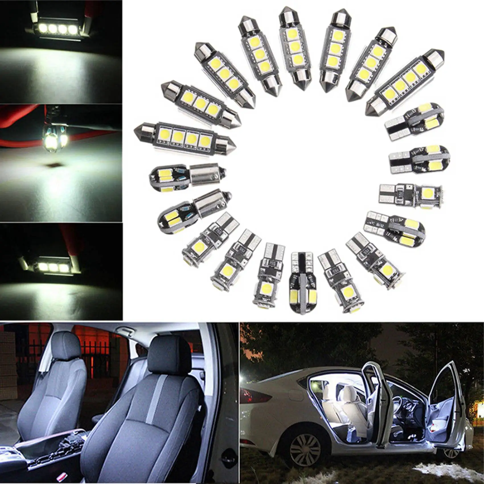 A84E-40Pcs Car LED Bulbs Interior Kit Dome Trunk Door Plate Error Free Interior Lamp For BMW 5 Series E39 M5 Map 1997-2003