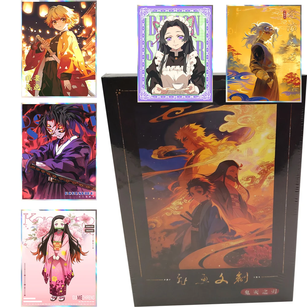 

Hot-blooded Anime Demon Slayer Collection Cards HD Craft Character Limited Edition Acrylic Color Paper Cards Kids Hobbies Gifts
