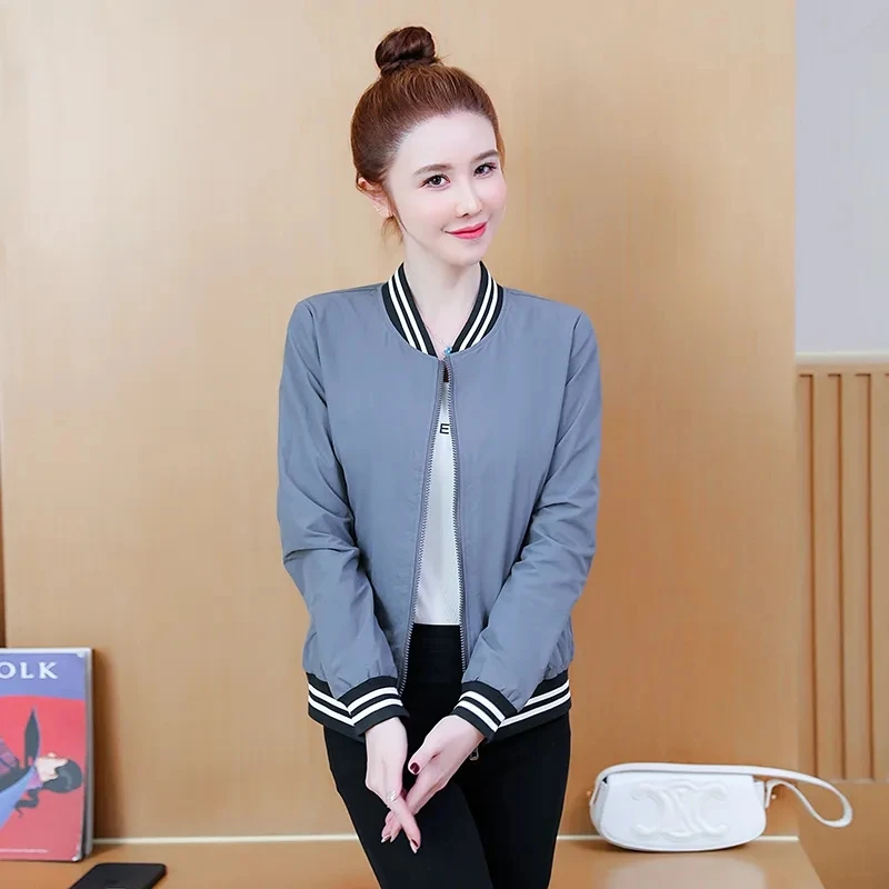 Women's Spring And Autumn 2024 New Small Coat Short And Small Outerwear Baseball Suit Loose Small Fragrant  Long Sleeved Coat