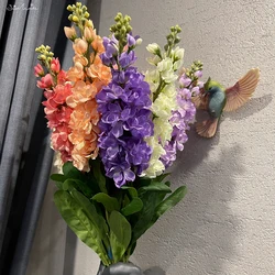 SunMade Rainbow Pastoral Hyacinth Branch with Green Leaves Fake Flowers Home Wedding Decoration Flores Artificales Purple Flower