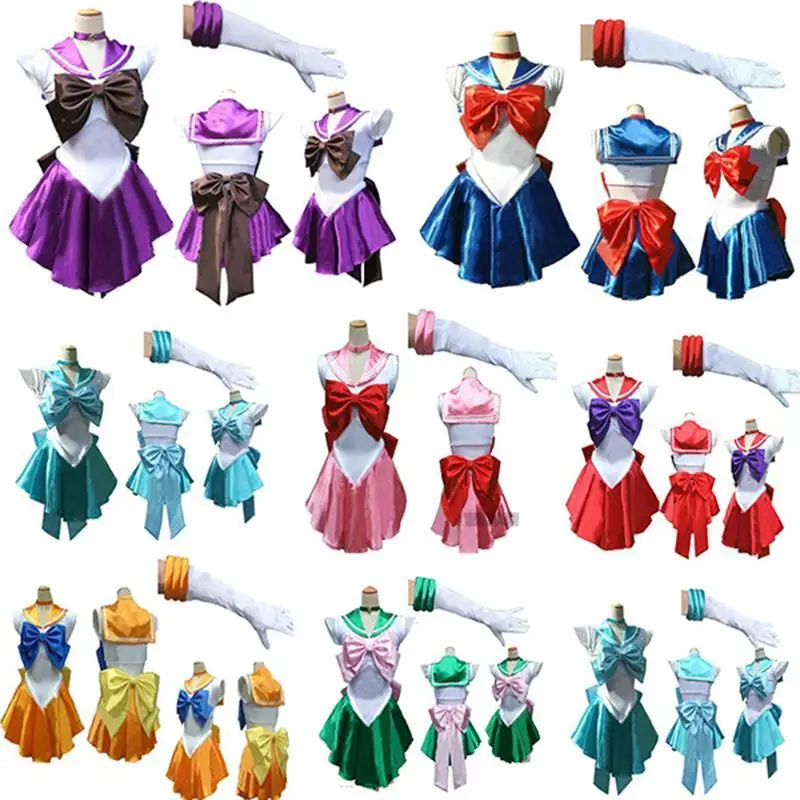 Anime mundurek marynarski Cosplay księżyc kostiumy Anime rysunek sukienka Vestido kostiumy na Halloween dla kobiet garnitur peruka Loli odzież Party