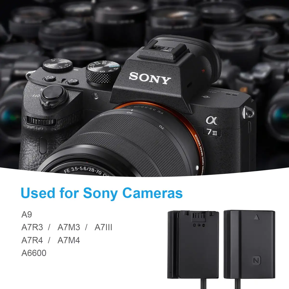 Fomito USB DC Coupler Replacement BC-QZ1 Charger NP-FZ100 Dummy Battery for Sony A7III A7RIII A9 A9S