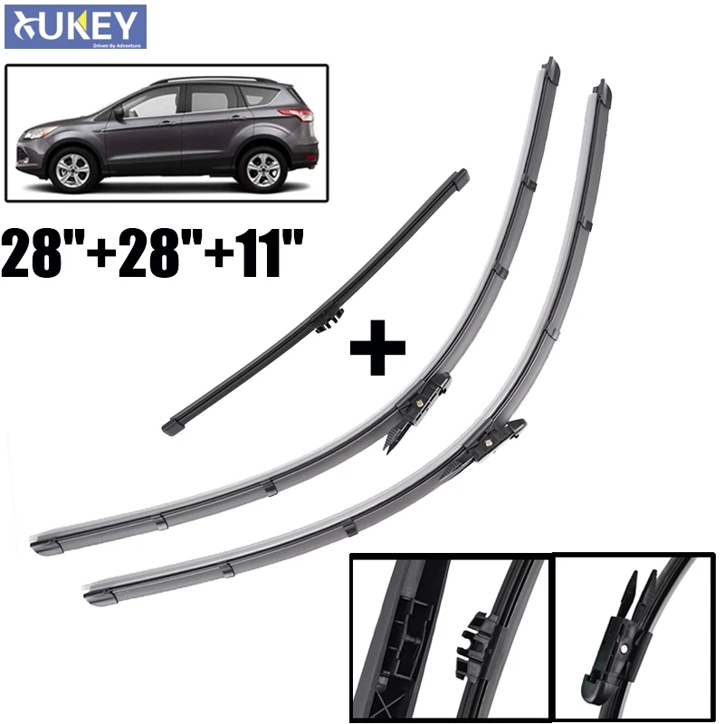 Misima Windshield Wiper Blades set Windscreen Fit For Ford Kuga Escape 2013-2019 Front Rear Window Wiper Blade 2014 2015 2016