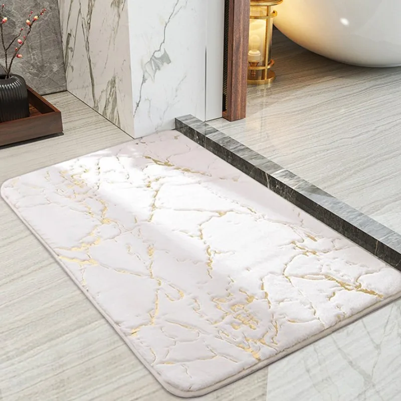 Oversized Bath Mat 80x120cm 60x90cm 50x80cm 40x60cm Black White Marble Fluffy Floor Rugs Fuax Rabbit Rur Bathroom Carpet Rugs