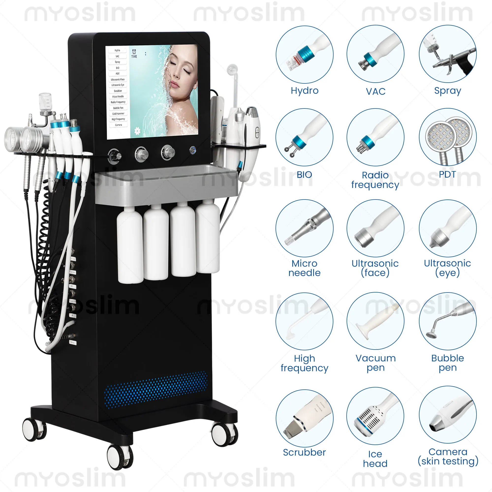 Latest 14-in-1 Bubble Oxygen Facial Beauty Device Factory Direct Sales Suitable for Personal & Commercial Use