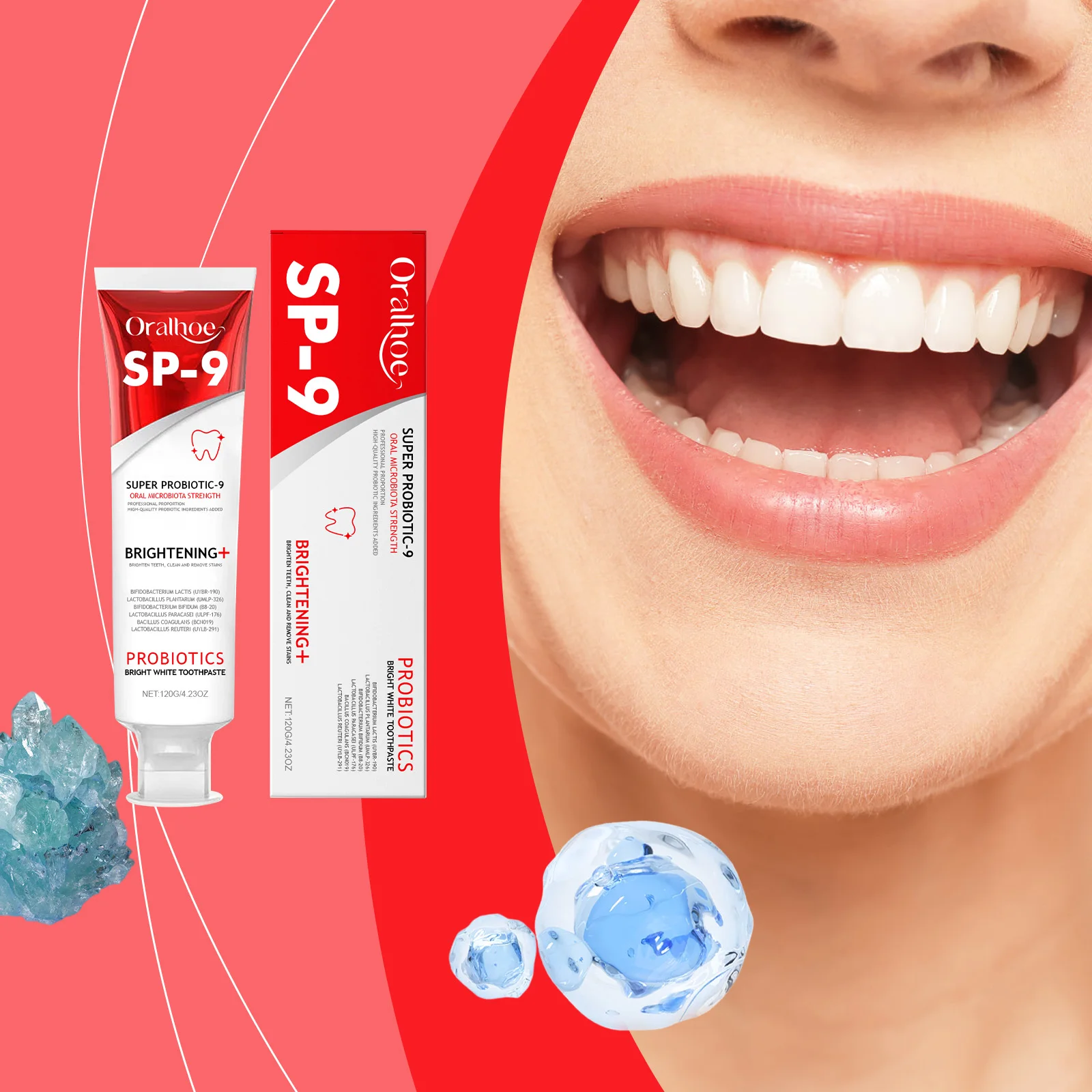 

Sp-9 Probiotic Toothpaste Whitening Tooth Gentle Cleansing Dental Plaque Stains Remove Oral Bad Breath Tooth Brighten Product
