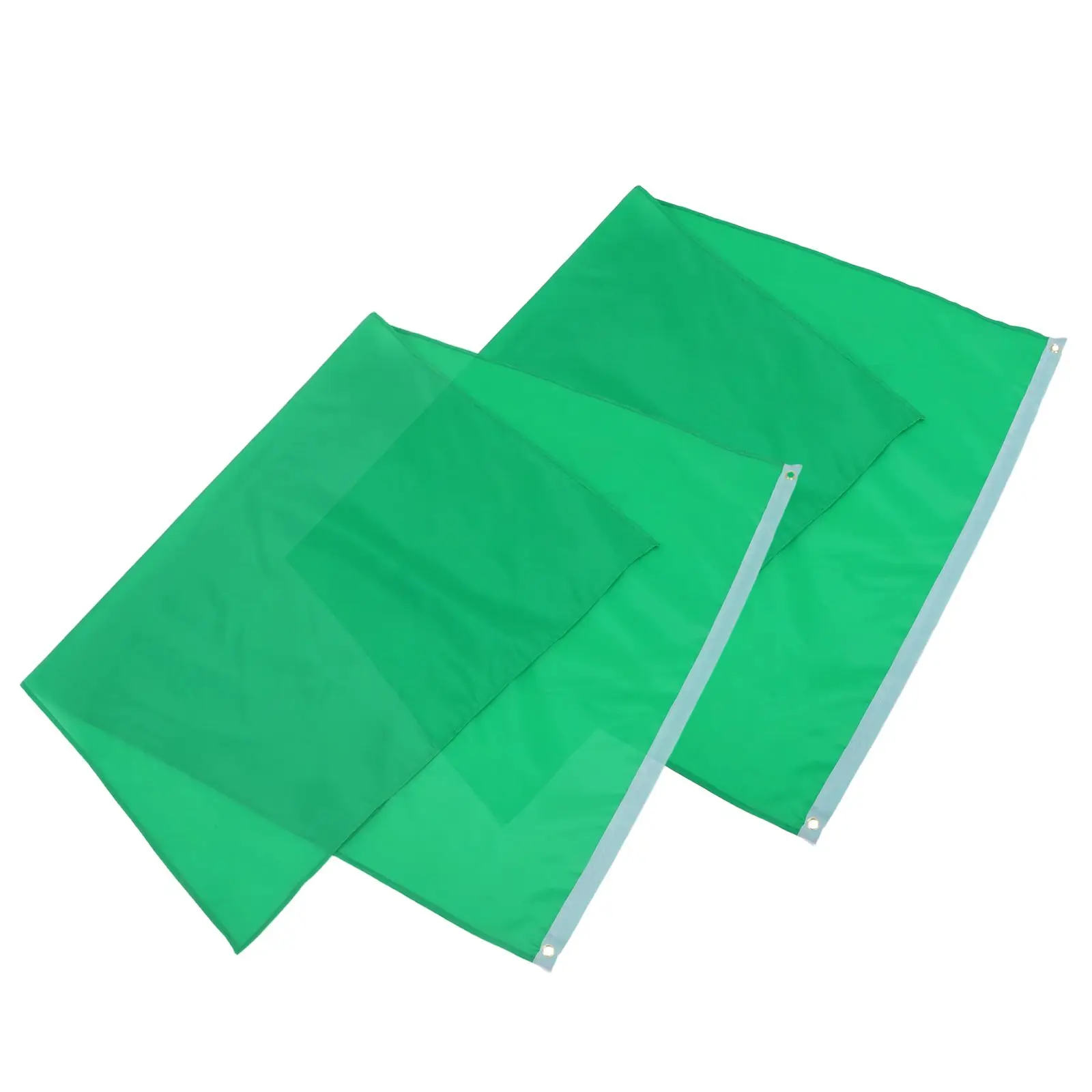 2 PCS Solid Color Flag Racing Flags Decoration Outdoor Plain Celebration Blank Event Hand Stick Green Cheer