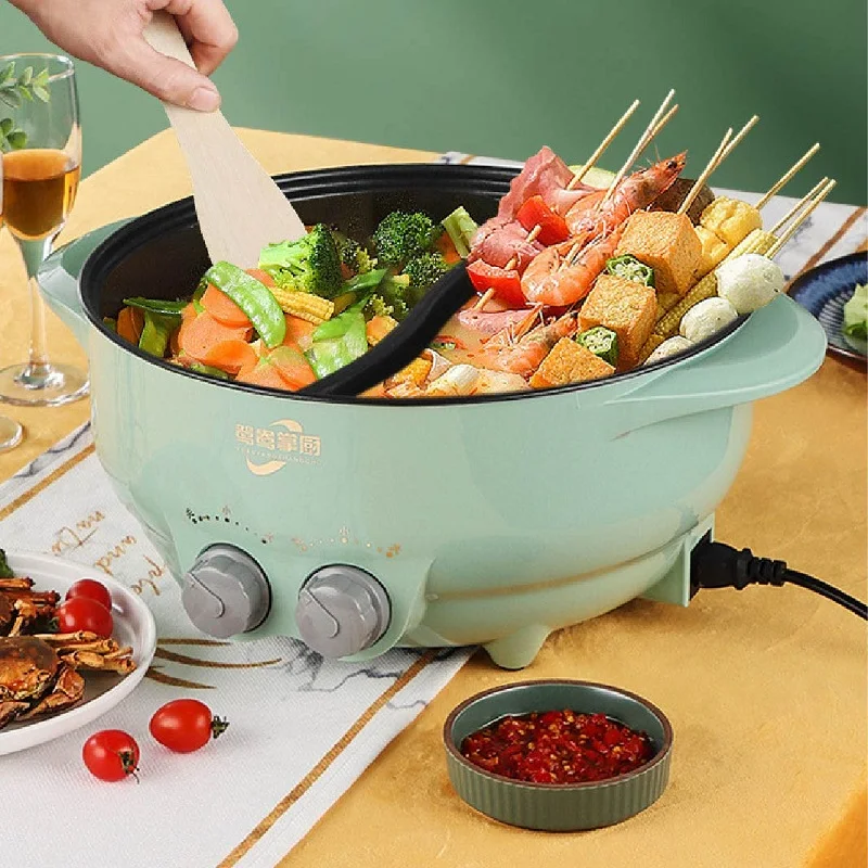 6L Electric Hot Pot Multi-function Non-Stick Electric Frying Pot 220V Home High Capacity Electric Pot 2000W For 4~5 People