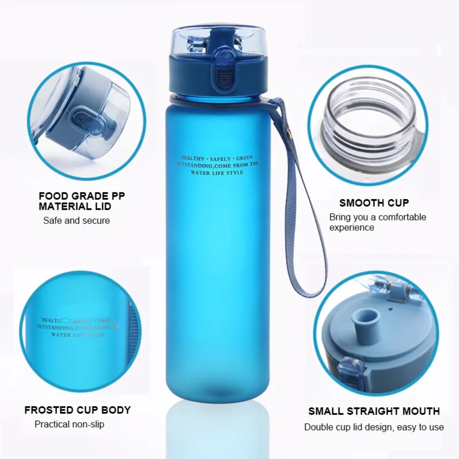 560ml High Quality Water Bottle Outdoor Sport Leak Proof Seal  School Water Bottles   Drinkware BPA Free