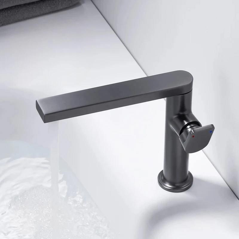 

Space Aluminum 360° Rotating Faucet Bathroom DualTemp Tap for Washbasin & Sink, Easy Install Single Handle Hot Cold Water Faucet