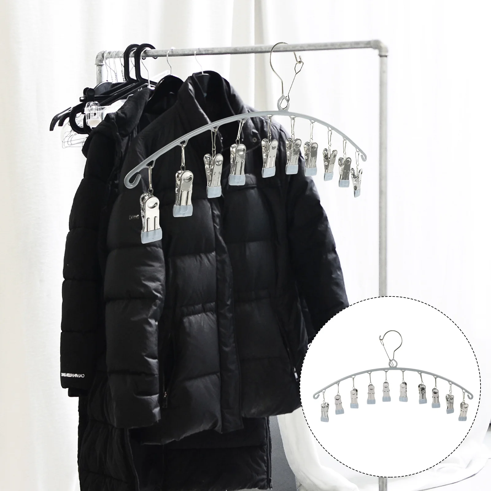 

Sock Dryer Laundry Drying Rack Versatile Sock Hanger for Home Indoor Outdoor Underwear Organizer Clothes Hanger Clips