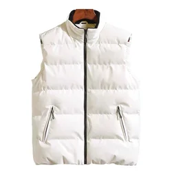 Man Puffer Vest Fashion Casual Solid Quality Winter Thick Padded Cotton Sleeveless Jacket Waistcoat Men Vests