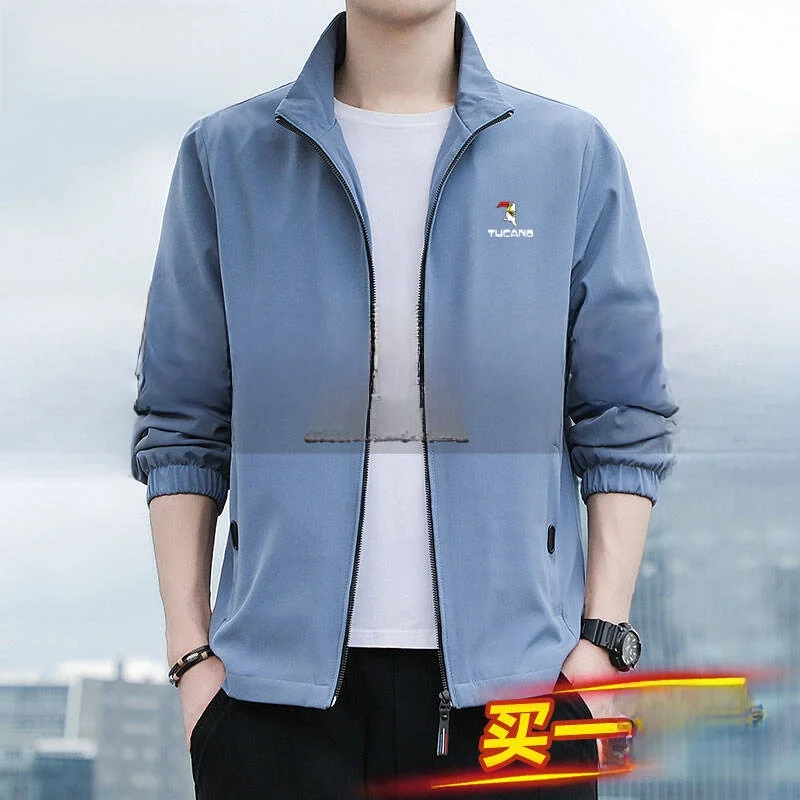 

Faionable Casual Thin Stand Collar Jaet Men's Spring Autumn Large Size Leisure Brand Woodpeer Trendy Outerwear