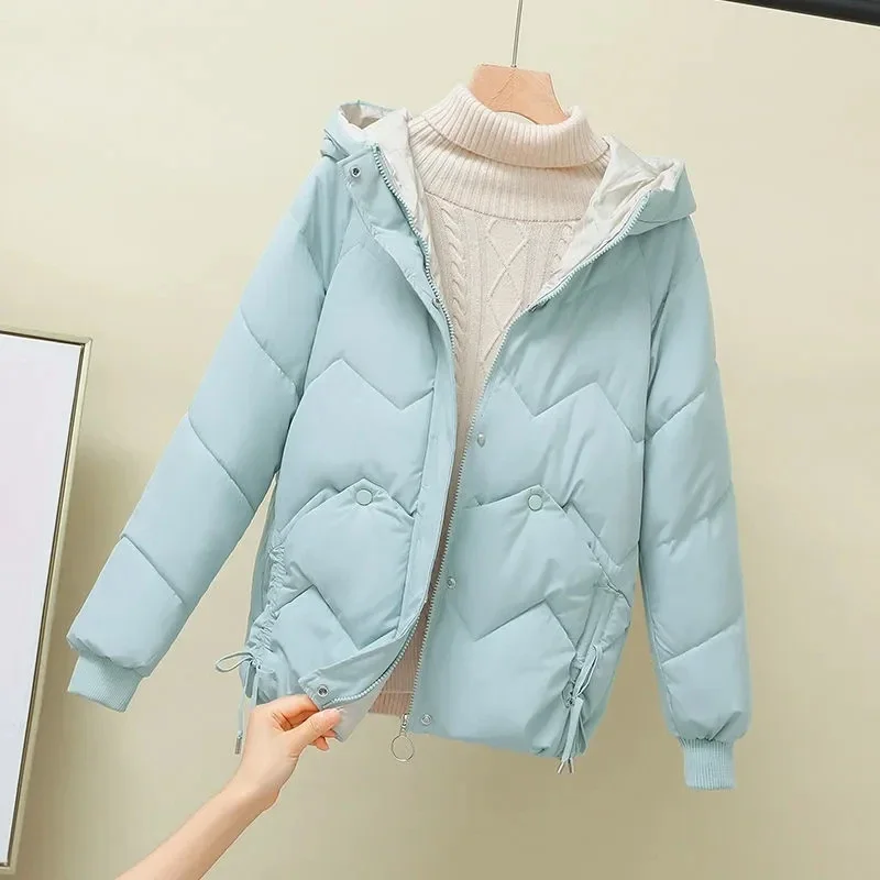 Smvp 2024 Autumn Winter New Korean Version of Thick Jacket Short Overcoat Women Down Cotton-padded Wind Loose Cotton Coat Lady