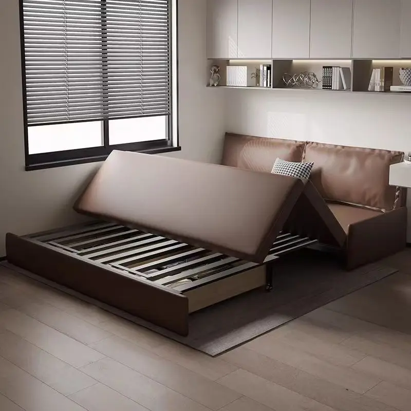 dt-Best Price Comfortable Home Furniture Hotel 2 Seat Wood Frames Fabric Leather Living Room Folding Sofa Bed with Storage