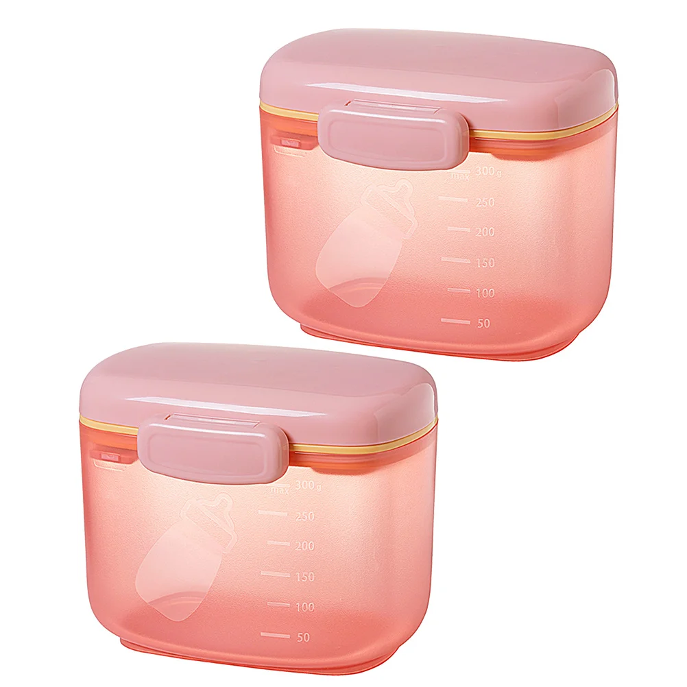 

2Pcs Portable Baby Formula Holder Leakproof Milk Powder Container Double Layer Travel Snack Dispenser Baby Formula Dispenser