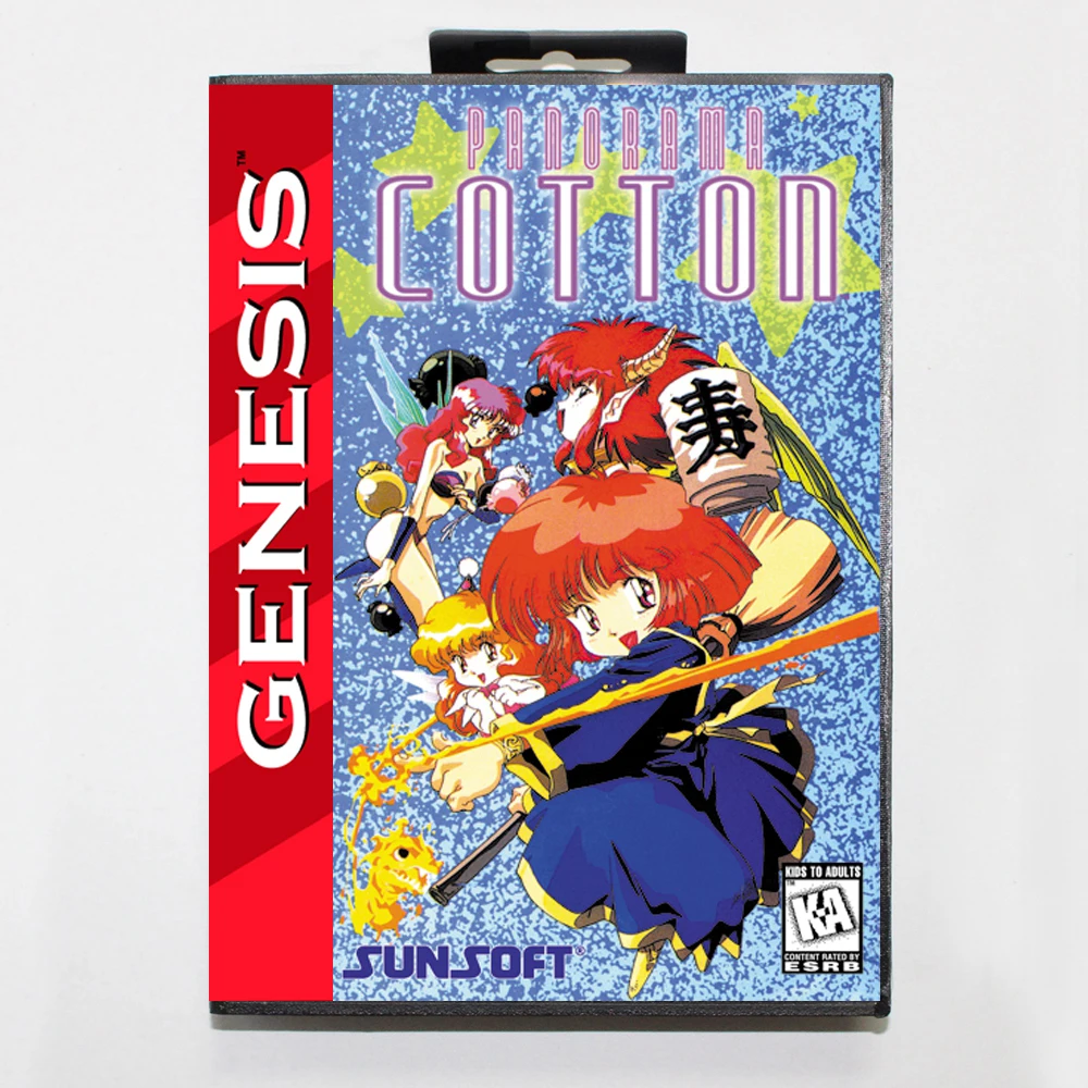 us Cotton MD Game Cartridge with USA Box for 16 Bit Sega Megadrive Genesis System