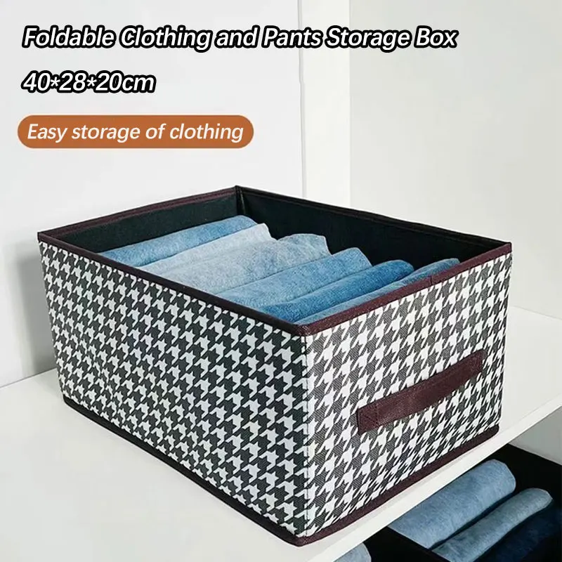 

Household Wardrobe Folding Storage Box, Clothes and Pants Organizing Storage Box Linen Storage Basket Wardrobe Organizers