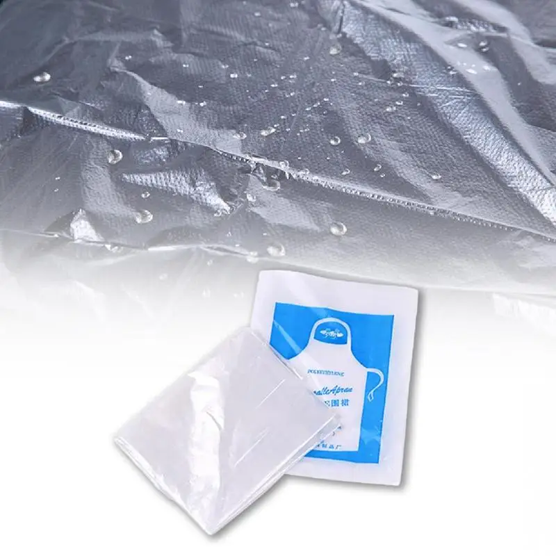 10PCS Disposable Kitchen Aprons Plastic Waterproof Apron Individually Packing Gowns for Men Women Kitchen Protection Accessorie