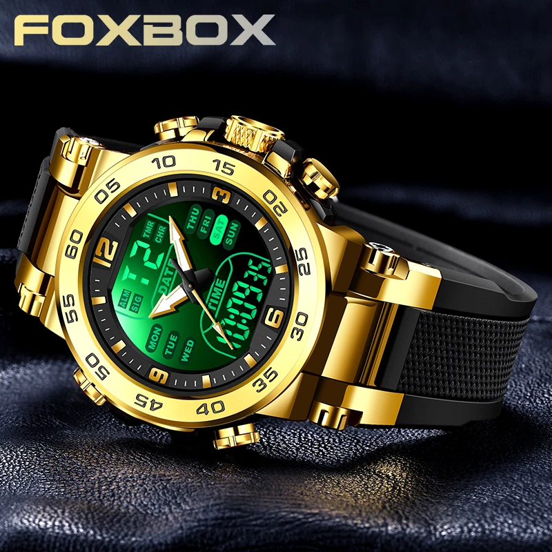 

FOXBOX 2026 New Digital Watches Men Fashion Luxury Quartz Wristwatch Sports Waterproof Luminous Military Mens Watch Reloj Hombre