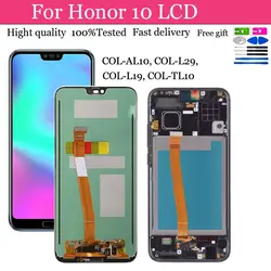 100% AMOLED with Fingerprint 5.84'' for Huawei Honor 10 LCD COL-L29 L19 AL10 TL10 Touch Screen Digitizer Assembly Repair Part