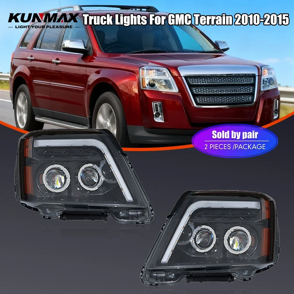 

Комплект из 2 светодиодных фар-проекторов для GMC Terrain 2010-2015, передние фары, дневные ходовые огни, указатели поворота, автомобильные фары