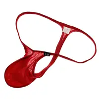 Simplicity Men's Ice Thongs Super Thin Waist Belt Solid Color Comfortable Pouch Translucent Underwear Briefs for Daily Wear