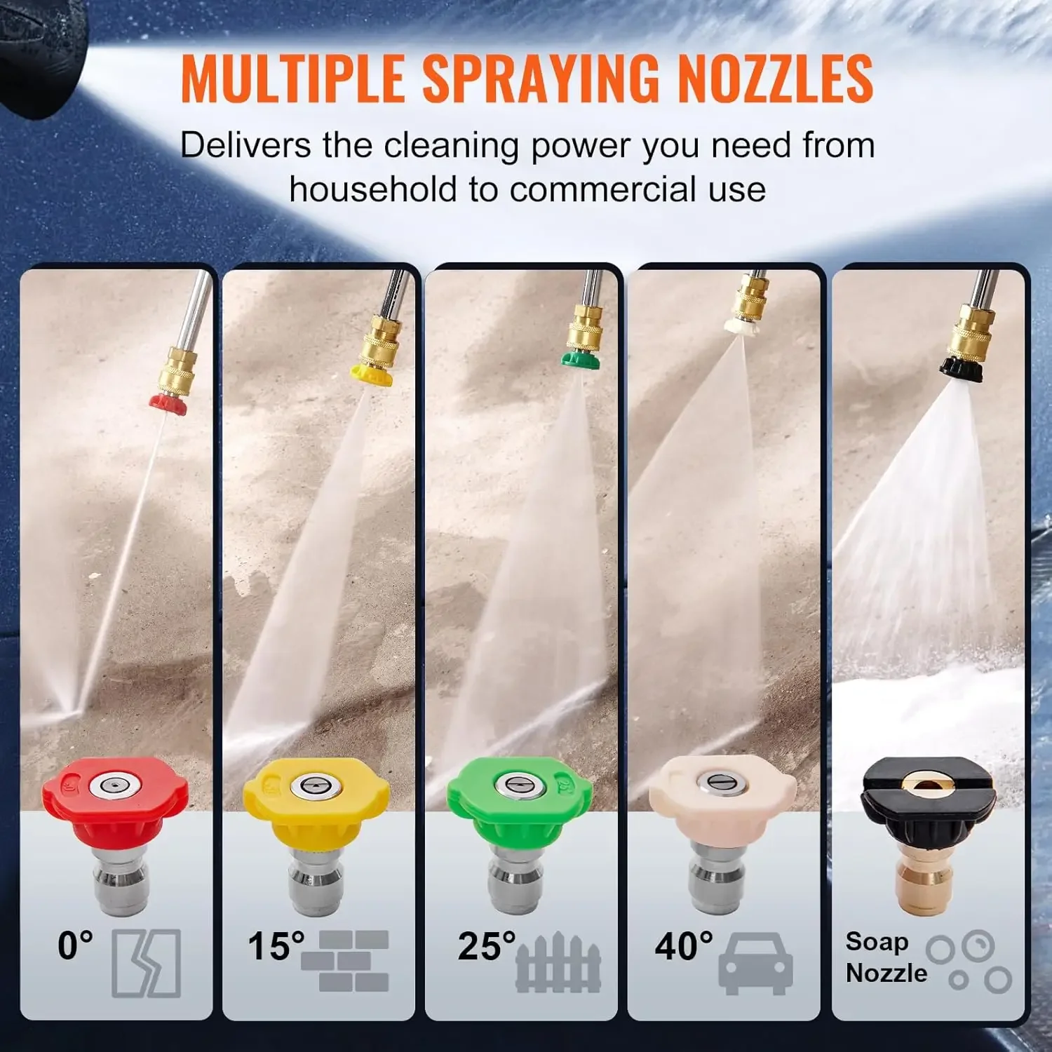 Pressure Washer Pump, 7/8" Shaft Vertical, 3100 PSI, 2.5GPM, Replacement Power Washer Pumps Kit with 5 Nozzles