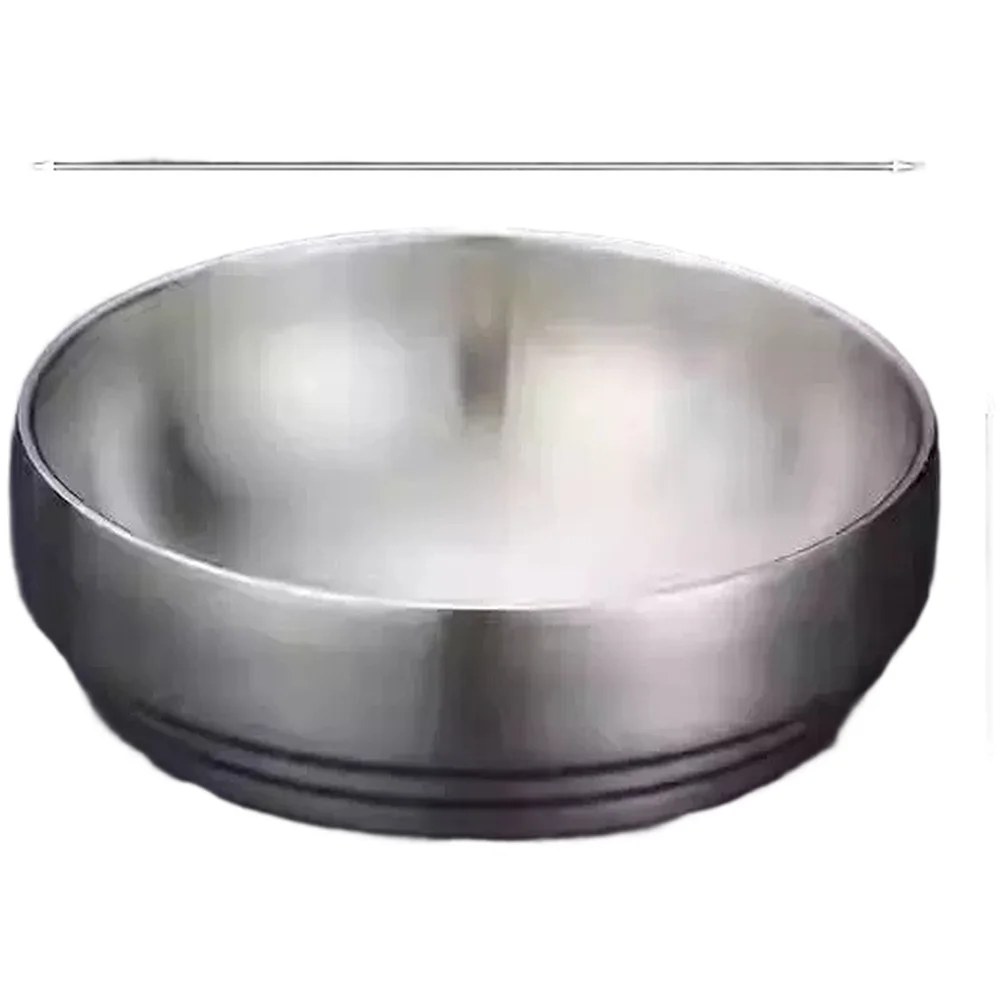 

Очень толстая двухслойная чаша для холодной лапши из нержавеющей стали с матовой полированной отделкой и широким дизайном глубокой мощности