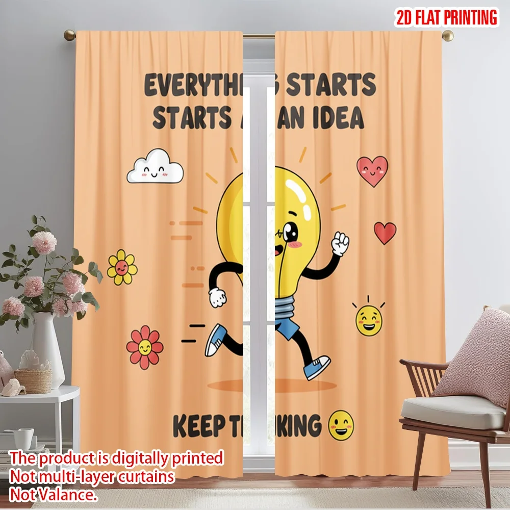 

2pcs 2D flat printing Drapes Creative Idea Light Bulb Fabric Without Electricity Party Decorations Perfect for room decor